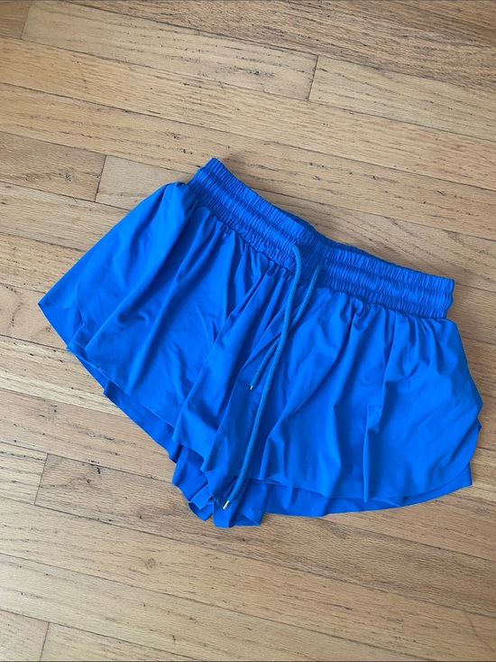SHEIN Pants - SHEIN Royal Blue Athletic Ruffle Shorts